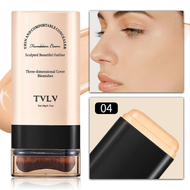 TVLV-palo de maquillaje con base de borrador, 20g, con pincel para iluminar la piel, base líquida, sin marcas, corrector de maquillaje de larga duración