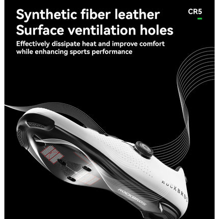 ROCKBROS Zapatos de ciclismo profesional con cierre de perilla autobloqueantes para bicicleta de carretera compatible con calas SPD calzado para ciclismo