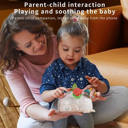 Juguete mordedor para bebés, juguete de dentición calmante en forma de oveja, actividad educativa, sonajero de agarre fácil para niños y niñas, viajes de aprendizaje