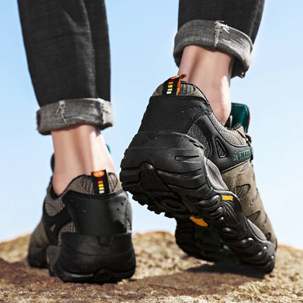 Zapatos de senderismo HIKEUP para hombre, zapatos de exterior de piel de ante, zapatillas tácticas resistentes al desgaste para senderismo, caminar y cazar