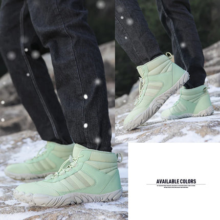 Zapatos impermeables de invierno para hombre y mujer, botas de nieve de algodón, cálidas, forradas de piel, Unisex, para caminar, senderismo y al aire libre