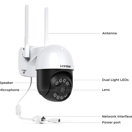 H.view 8CH 5mp cámara inalámbrica Wifi sistema de seguridad cámara CCTV Kit de videovigilancia NVR interior exterior Audio bidireccional Xmeye
