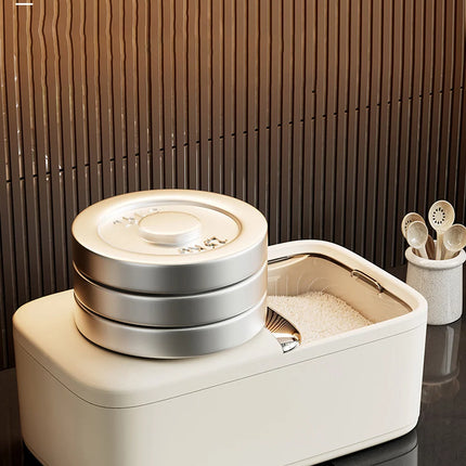 10KG Rice Storage Box Home with Lid Insect Proof Moisture Proof Rice Box Grain Sealed Jar Kitchen Container Storing Dry Grain