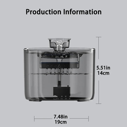 Fuente de agua con filtro automático para mascotas, bebedero eléctrico silencioso con USB, bebedero de recirculación