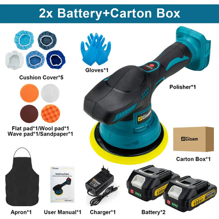 Gisam 8Gear Pulidora Digital Inalámbrica para Auto