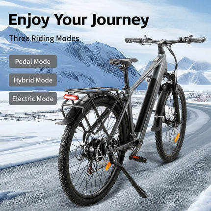 Bicicleta eléctrica con Motor de 400W, batería de litio extraíble de 48V y 15AH, bicicleta eléctrica todoterreno de montaña para adultos de 26 pulgadas y 21 velocidades