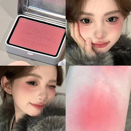 Rubor de niebla suave con forma de corazón francés, baja saturación, puro deseo, maquillaje coreano, maquillaje, rouge, maquillaje