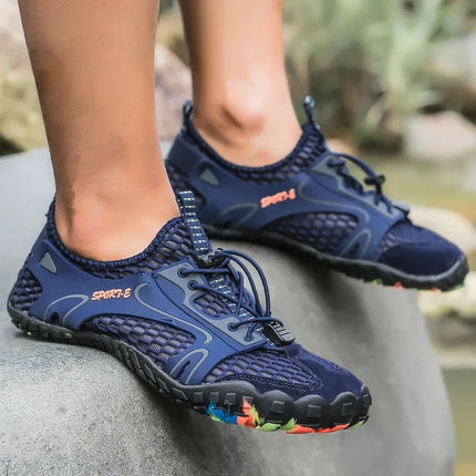 Zapatos deportivos de secado rápido para caminar en el agua, zapatos de playa transpirables, zapatos de malla para senderismo y correr, adecuados tanto para hombres y mujeres, Fitness al aire libre