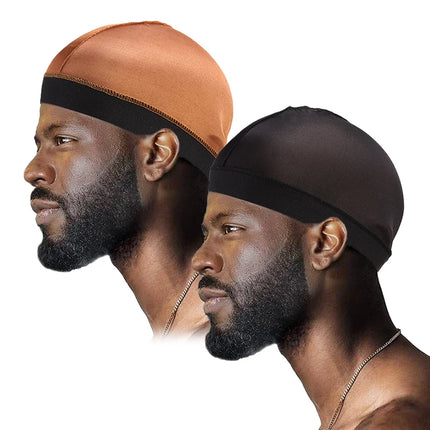 2 unids/lote, gorro ondulado de cúpula sedosa, pañuelos elásticos, gorro de peluca Unisex, cubierta para la cabeza para dormir durante la noche, gorro para quimio para pérdida de cabello contra el cáncer, accesorios para