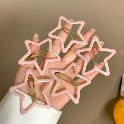 AWAYTR, 5 uds., pinzas para el cabello de estrella ahuecadas, horquillas a presión de estrella, tocado dulce, pasadores para el cabello, accesorios para el cabello para niñas, Dropship
