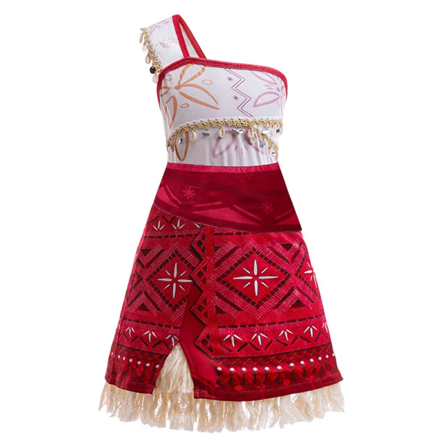 Traje para niñas, disfraz de Cosplay para niños, vestido de princesa para fiesta, vestido de playa informal de verano, conjunto de peluca y collar, vestidos de fiesta para niñas