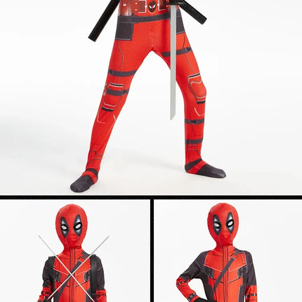 Disfraz de Deadpool para niños, regalos de superhéroe, mono de Deadpool, disfraces para niños, traje de superhéroes para niños, disfraz de Halloween para niños