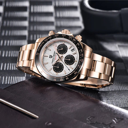 Relojes de cuarzo V2 PAGANI DESIGN de 40mm para hombre, cronógrafo Retro de zafiro, reloj resistente al agua de acero inoxidable, reloj Masculino