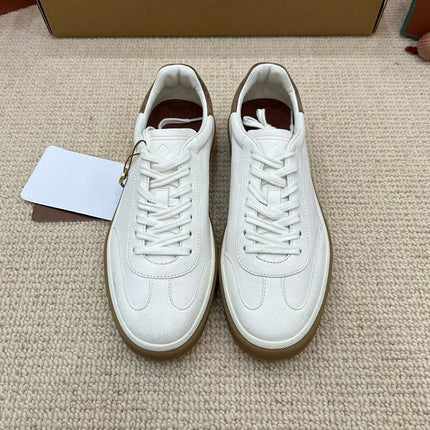 2025 nuevos zapatos de entrenamiento LP, zapatillas planas con cordones y punta redonda de cuero genuino, zapatillas blancas informales con estilo Unisex, estilo deportivo