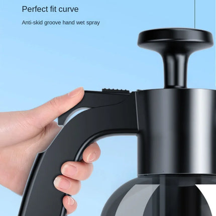 Pulverizador de espuma con bomba de mano, Cañón de espuma neumático de mano, botella de Spray de lavado de coches, limpieza de ventanas de automóviles, 3 tipos de boquilla, 2L