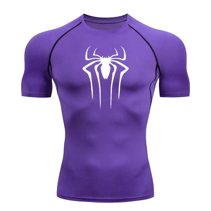 Camiseta de compresión de manga corta para hombre, ropa deportiva para correr, gimnasio, elástica, de secado rápido, 2024