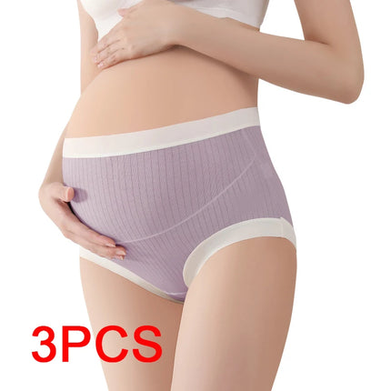 Bragas cómodas y transpirables de cintura alta, vestidos de maternidad suaves para mujeres embarazadas, bragas de realce, ropa para mujeres embarazadas, pantalones, 3 uds.