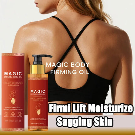 Aceite reafirmante corporal, hidratación profunda, suave, mejora la flacidez, estiramiento de la piel, aumenta la elasticidad, nutritivo, mágico, cuidado corporal de lujo