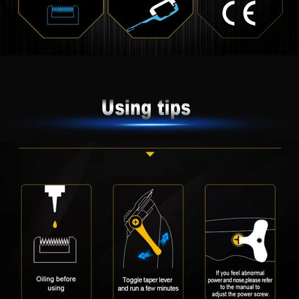 WALUX-cortadora de pelo profesional para hombre, potente recortadora con cable clásica roja de 10W con palanca cónica ajustable, herramienta de corte de pelo