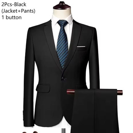 Trajes para hombre elegante boda 2 piezas conjunto chaquetas pantalones Blazers traje Formal ajustado moda negocios clásico 2025 disfraz