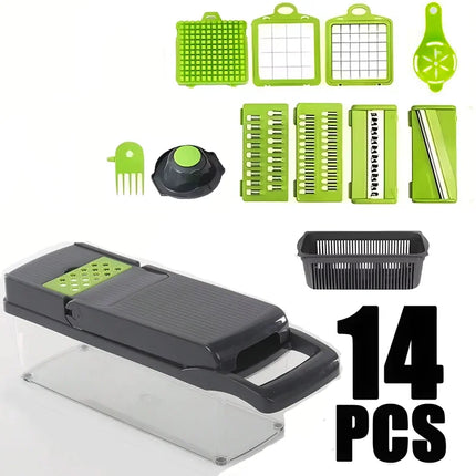 Multifunctional Vegetable Chopper Handle Food Grate Food Chopper Vegetable Slicer Dicer Cut 14/16 in 1 Kitchen Items Cocina