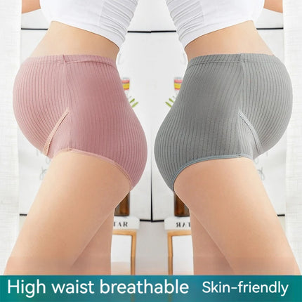 Ropa interior cómoda sin huellas para mujeres embarazadas, algodón puro, cintura alta y soporte ajustable para el vientre durante el embarazo