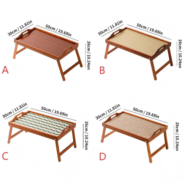 Bandeja de cama plegable de madera ergonómica con soporte para tableta, escritorio multiusos para pacientes de recuperación/sofá cama de oficina 19,7x11,8
