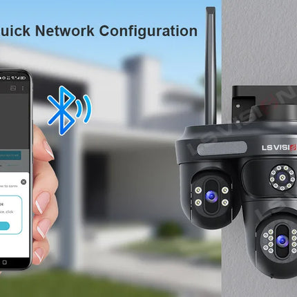 Cámara de tres pantallas WIFI 15MP 6K Monitor de tres lentes visión nocturna protección de seguridad 3 lentes PTZ videovigilancia