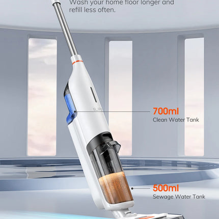 ILIFE W90 Robot de fregona de lavado inteligente inalámbrico para limpieza en seco y húmedo, succión de 5500Pa, autolimpieza de 1 minuto, tanque de agua doble grande