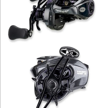 Haibo 25/23 nuevo ARISE AIR/ELITE AMC + carrete De Pesca De Baitcasting De fibra De carbono HandIe 11B + 1RB Carretilha De Pesca De fundición larga