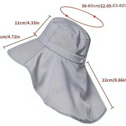 Sombrero de cubo para el sol al aire libre para mujeres y niñas, sombrero de pesca, sombrero de cubo de ala ancha con cubierta para el cuello, gorra de Safari con protección UPF 50+