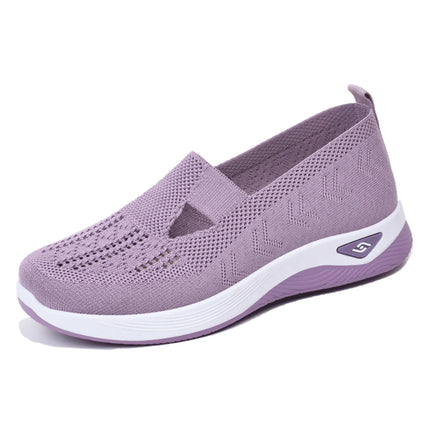 Zapatos de mujer, zapatillas transpirables de Color sólido, zapatillas informales de verano para mujer, zapatos informales de punto bajos, zapatos para mamá