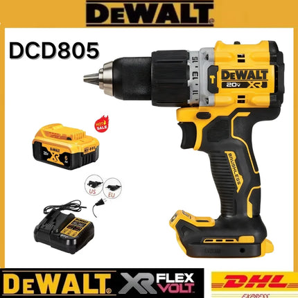 DeWalt – Taladro de Impacto sin Escobillas 20V, DCD805 | Taladro Atornillador Eléctrico Multifunción con Batería de Litio Recargable