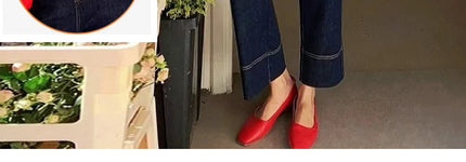 Nuevo artículo novedoso de moda coreana, pantalones vaqueros recortados elásticos de maternidad de mezclilla azul profundo, pantalones de verano y otoño para mujeres embarazadas