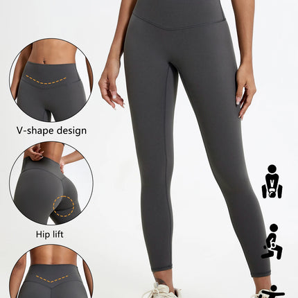 Hearuisavy-mallas de cintura alta de telas súper suaves, pantalones de Yoga para gimnasio de secado rápido, mallas de entrenamiento para correr, mallas deportivas de realce para mujer