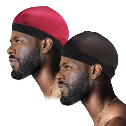 2 unids/lote, gorro ondulado de cúpula sedosa, pañuelos elásticos, gorro de peluca Unisex, cubierta para la cabeza para dormir durante la noche, gorro para quimio para pérdida de cabello contra el cáncer, accesorios para