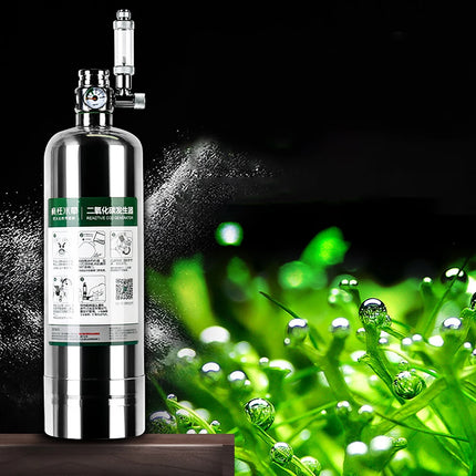 Kit de sistema generador de CO2 para acuario, cilindro generador de CO2 de acero inoxidable, Kit de Reactor de dióxido de carbono para plantas y peces