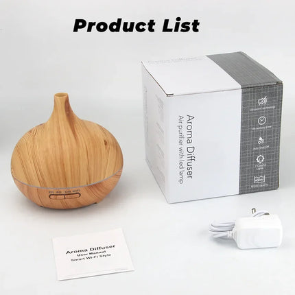 Humidificador de aire inteligente WiFi, difusor de aceites esenciales de 400ml, humidificadores de aire ultrasónicos para aromaterapia, pulverizador de niebla fría, Humidificador