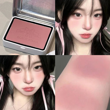Rubor de niebla suave con forma de corazón francés, baja saturación, puro deseo, maquillaje coreano, maquillaje, rouge, maquillaje