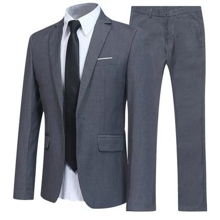 Trajes para hombre elegante boda 2 piezas conjunto chaquetas pantalones Blazers traje Formal ajustado moda negocios clásico 2025 disfraz