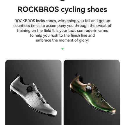 ROCKBROS Zapatos de ciclismo profesional con cierre de perilla autobloqueantes para bicicleta de carretera compatible con calas SPD calzado para ciclismo