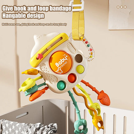 Juguete masticable para bebés en forma de botella de leche; Cuerda de sonajero para aliviar la dentición y desarrollar temprano