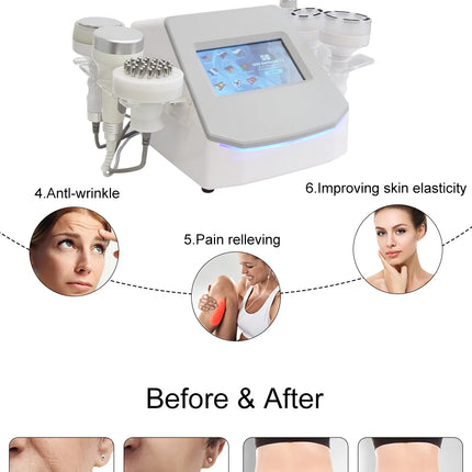 AOKO 120K vacío 5D cavitación ultrasónica quema grasa eliminación de celulitis cuerpo adelgazamiento forma masaje explosión máquina multifunción