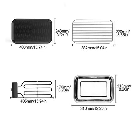 Parrilla eléctrica para barbacoa, parrilla para el hogar, parrilla portátil sin humo para barbacoa, sartén antiadherente para carne a la parrilla, utensilios de cocina