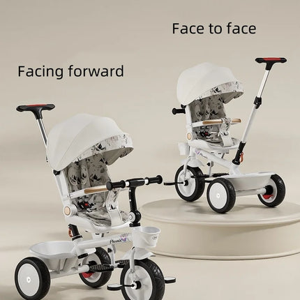 Trciclos de bebé, cochecito triciclo multifuncional 4 en 1 de alta calidad para niños de 2 a 4 años, regalos gratis para usted