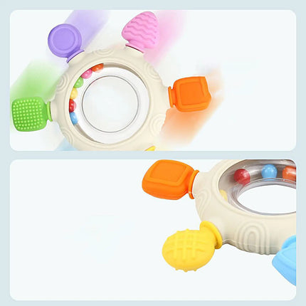 Juguetes para la dentición del bebé, juguetes de silicona para la dentición del bebé, mordedor sensorial, anillos de alivio, sonajero para dormir, guardería, cochecito de viaje para niño y niña