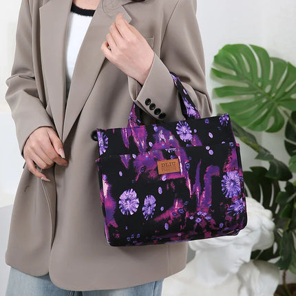 Nuevo bolso artístico de tela gruesa de gran capacidad, fiambrera de trabajo minimalista, bolsa de almacenamiento adecuada para ir de compras, usos varios