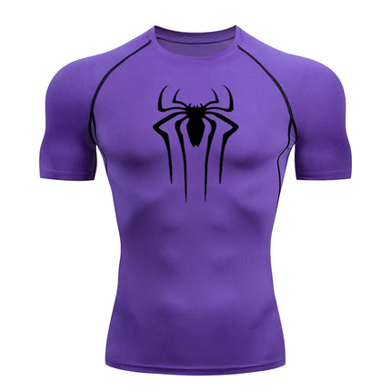 Camiseta de compresión de manga corta para hombre, ropa deportiva para correr, gimnasio, elástica, de secado rápido, 2024
