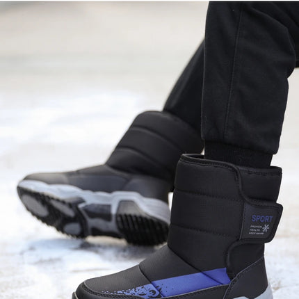 Botas de nieve para exteriores para niños, zapatos deportivos cómodos y cálidos de alta calidad, botas de algodón a la moda, zapatos de felpa antideslizantes para Otoño e Invierno
