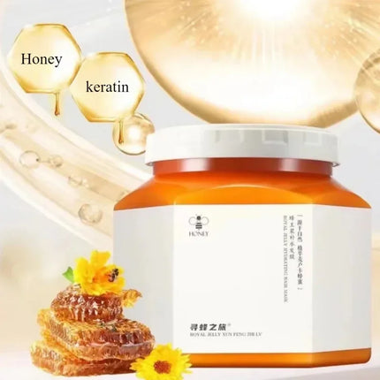 Mascarilla hidratante para el cabello Manuka Royal Jelly, tratamiento hidratante de acondicionamiento profundo de miel para el cuidado del tinte de frotar seco y dañado, 500ml
